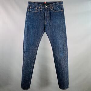 RESOLUTE Size 34 710 Indigo Twill Cotton Denim Straight Selvedge Jeans